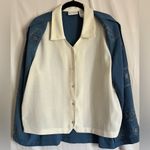 Alfred Dunner Navy Blue Textured 2 Piece Pantsuit Size 14 Photo 2