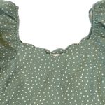 Monteau  Los Angeles | Sage Green Polka Dot Peasant Top | Small Photo 2