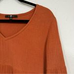 7 For All Mankind Burnt Orange Tiered Maxi Dress Womens S Boho Romantic Prairie Photo 2