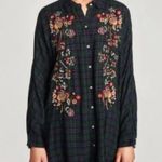 ZARA  Emroidered Plaid Button Down Photo 0