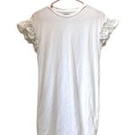 ALLSAINTS  Trixi Ruffled Eyelet Sleeve T-Shirt Dress Size Small White Photo 1