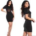 Yandy Elegant Black Mesh Panel Dress Photo 1
