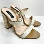 AQUA Sandals Woven Casual Espadrille Block Heel Size 10B NEW Photo 0