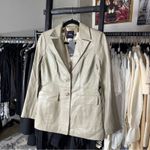 Nasty Gal  6 Genuine Leather Blazer Beige Taupe Fitted Jacket Photo 1