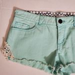 O'Neill 🔥SALE🔥 Teal Ivory Lace Distressed Cut Off Shorts 7 Photo 3