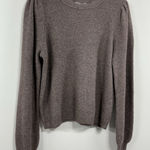 Womans Marled Brown Purple Long Sleeve Pullover Sweater XL Puff Sleeves Photo 0