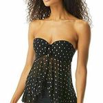 Coco reef  Womens Allure Foiled Underwire Swim Top Black 32D Bandeau Slimming New Photo 0