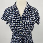 All that jazz Vintage 90s  Mini Shirtdress Ditsy Floral Blue White Button Front Photo 2