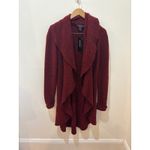 NWT Lafayette 148 Sweater Wool Blend Boucle High Low Shawl Size Small Red Photo 1