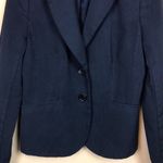Ann Taylor  Women’s Knit Navy Blue 2-Button Career Office Blazer Photo 2