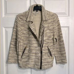 Lucky Brand  Marled Knit Tweed Moto Asymmetrical Zip Up Jacket - Size Medium Photo 0