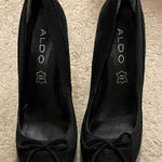 ALDO  Black Heeled Pumps with Bow Detail Photo 0