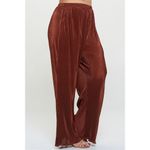 Gilli Cinnamon Satin Plisse Lettuce Hem Blouse & Flare Pant Set 2X NWT Photo 3