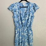MISA Los Angeles Tilly light blue wildflower v neck romper Photo 3