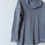 J.Jill Womens Cowl Neck Top Long Sleeve Top Ribbed Gray White SZ Small Photo 3