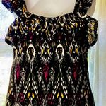 Loft  Black and Multicolor Patterned babydoll top NWT! S Photo 0