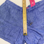 Lilly Pulitzer Old Money Minimalist Blue Baybreeze 100% Linen Shorts Small NWT Photo 13