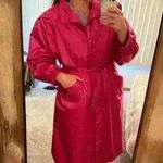 Barbie Pink Vintage Trenchcoat Pink Trench Nylon Trench Womens 5/6 Photo 1