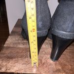 Via Spiga Leya Black Suede Leather Lace Up Heeled Ankle Boots Fur Cuff Size 10 Photo 5