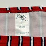 Kona Sol Red Stripe Tab Side Medium Coverage Bikini Bottom NWOT L Photo 4