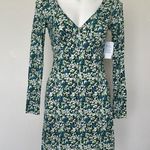 BP Floral Dress XXSmall Knit long Sleeve aqua Blue Green XXS Photo 8