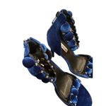 Cape Robbin Blue Velvet Pom Pom Sandals Size 8.5 Photo 5