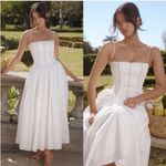 House Of CB  'Ysabella' White Cotton Maxi‎ Sundress NWOT size L Photo 9