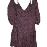 Paige Carmine Women Top Cold Off Shoulder Tie Front Ditsy Floral Dress Red Small Photo 0