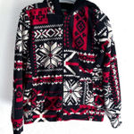 Ralph Lauren Lauren Fair Isle Fleece Hoodie Jacket Sz S Red Black Christmas Photo 0