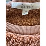 Zoe & Liv  Warm and Cozy Teddy Small Sherpa Sweater Embroidered Patch Photo 3