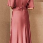 BHLDN Olmstead pink satin drape midi dress size 2 wedding guest mother bride Photo 1