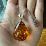 Natural Baltic Amber Sterling Silver Necklace Photo 8