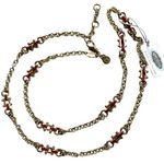 Spartina 449 NWT  Bolted Enamel Necklace Gold and Red Photo 0