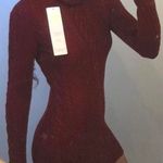 Amazon Deep Red  Turtle Neck Thick Sweater Dress Photo 0