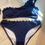 Cupshe Navy Scallop Swimsuit Photo 0