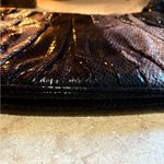 Nine West  Faux Python Snake Print Black Metallic Clutch Photo 11