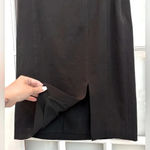 White House | Black Market  Classic A-Line Black Front Slit Skirt Women’s Size 8 M Photo 3