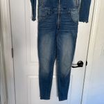 Etienne Marcel Denim Zip Front Long Sleeve Jumpsuit Women's Size Small Blue Photo 5