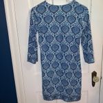 Coolibar Oceanside Tunic Blue White Dress UPF 50+ 3/4 Sleeve W Photo 7