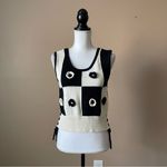 INDUSTRY REPUBLIC | Checkered Knit Floral Sleeveless Sweater Sz M Black Size M Photo 1