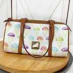 Dooney & Bourke  Snowcone Barrel Shoulder Bag Purse White Pastel Leather Photo 1