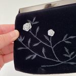 Kenneth Cole Reaction by black velour embroidered floral magnetic handbag clutch Photo 3