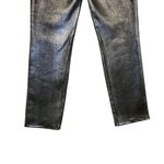 frame denim FRAME Le Sylvie Slender Straight Metallic Silver Jeans Edgy Feminine 25 Photo 7