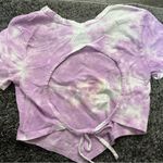 SO  Purple and Orange Crop Top with Tie-Dye Design Photo 1