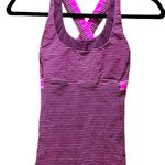 Lululemon Stuff Your Bra Tank II - Hyper Stripe Raspberry Glo Lite Top Size 6 Photo 2