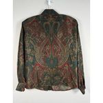 Carlisle Vintage  100% Silk Paisley Print Long Sleeve Button Blouse Womens Size 6 Photo 1