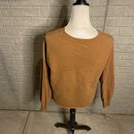 Well Worn ‎ Brown Cropped Portrait Outline Abstract Face Sweatshirt Size Small Photo 2
