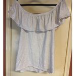 Old Navy Womens White Off-Shoulder Ruffle Top L 100% Cotton Lightweight Flowy Bl Photo 4