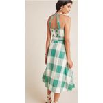 Anthropologie Maeve  Greta Gingham MidiDress 0 Multicolor Linen Blend Button Back Photo 1