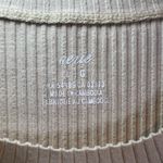 Aerie  Ribbed Raw Edge Cropped Tank Top Cream Sleeveless Shirt NEW  Women's Large Photo 1